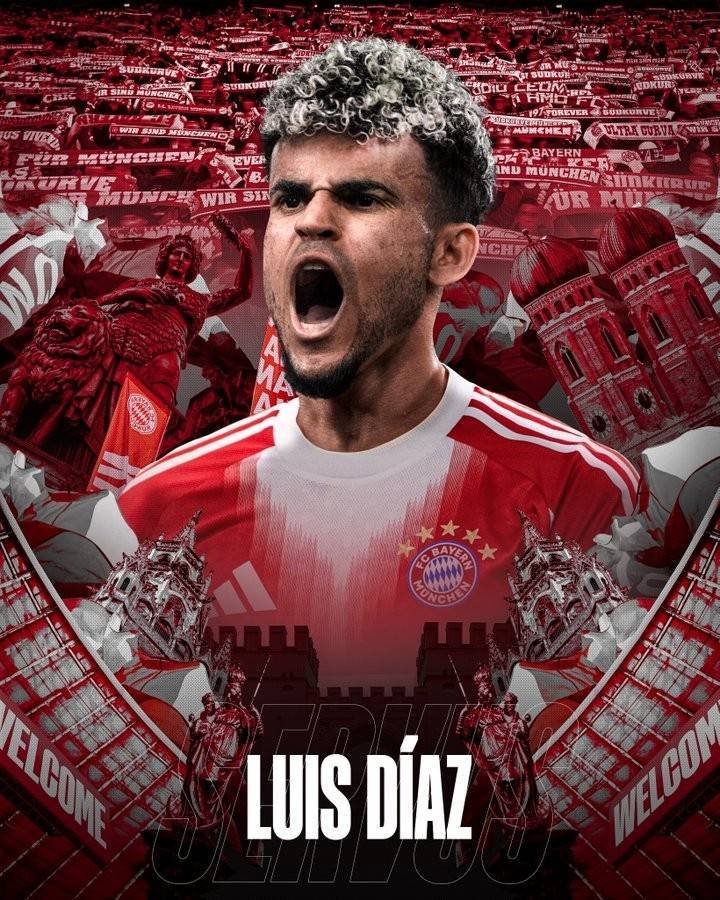 TA：拜仁对迪亚斯这笔转会非常满意，这是他们能签下的最佳攻击手